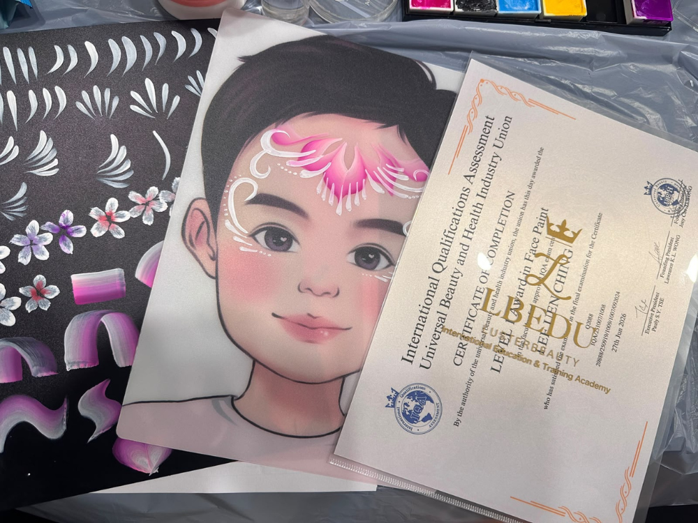 Student assessment work – Butterfly & floral theme face painting