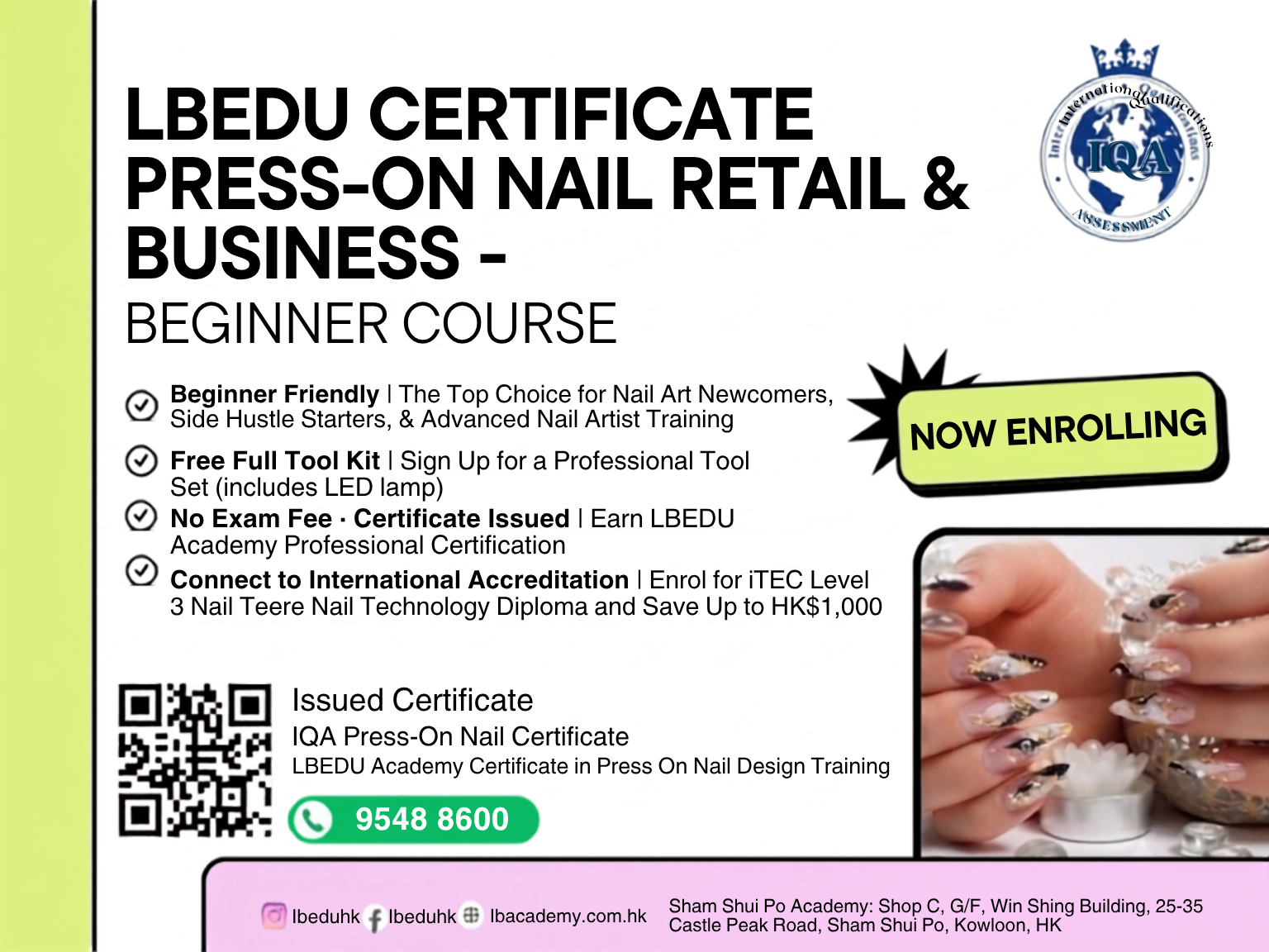 IQA Press-On Nail Business Course Banner