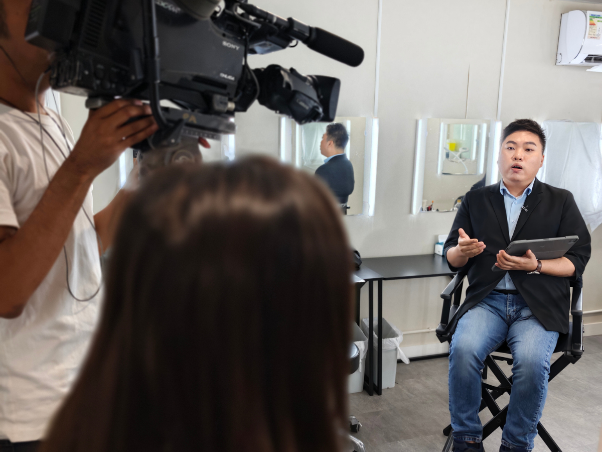 Image 1: TVB News Perspective production team on location at LBEDU/LBIETA